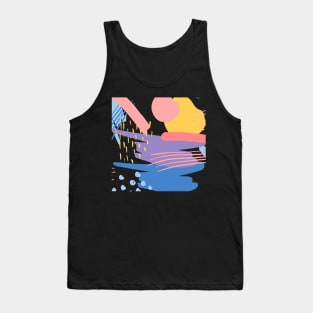 Abstract Lines And Soft Colors Tank Top